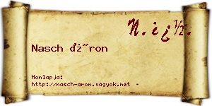 Nasch Áron névjegykártya